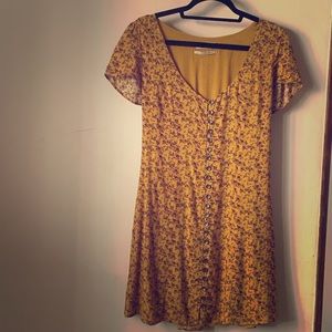 Urban Outfitters Yellow Floral Print Dress